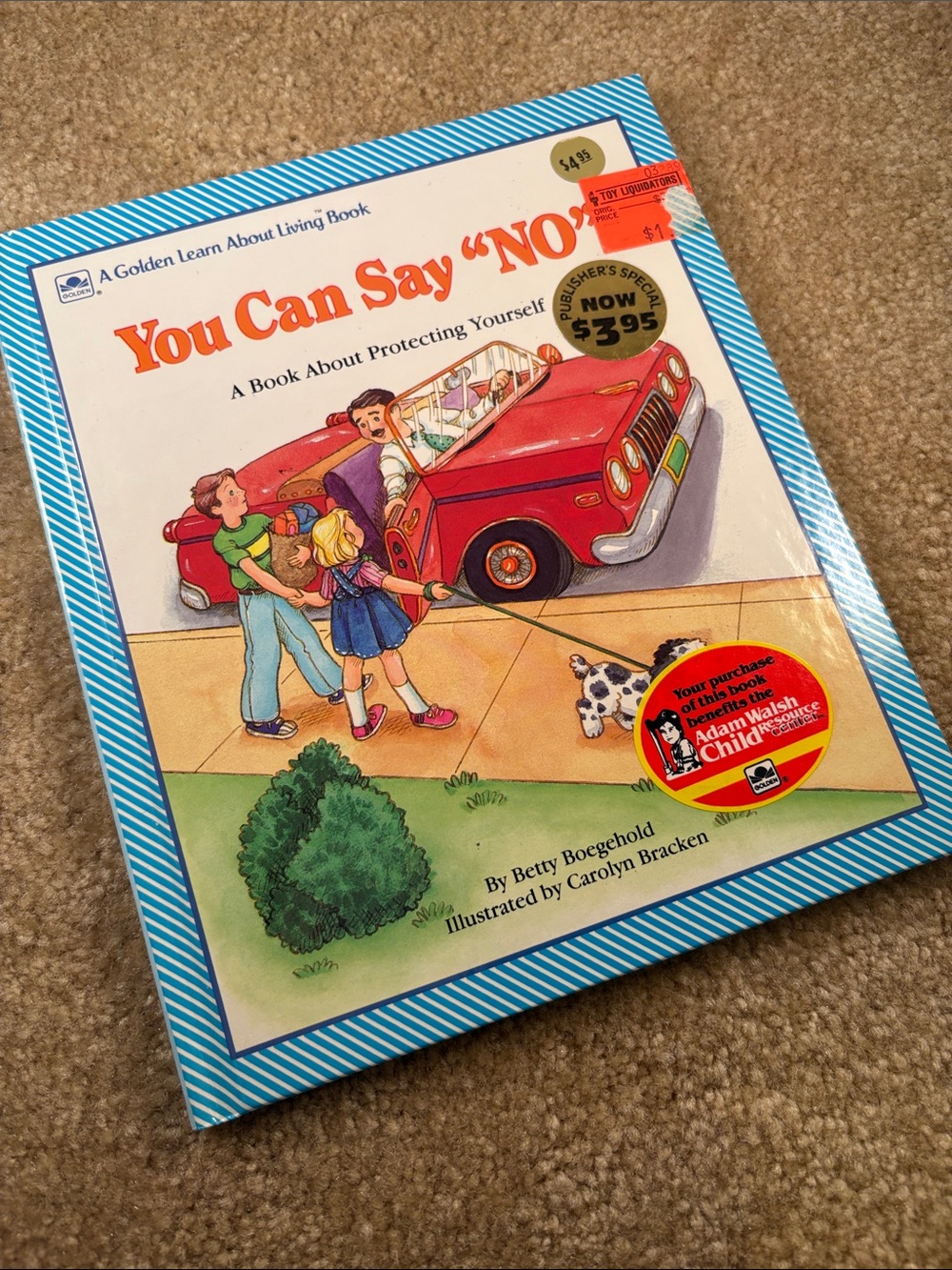 You Can Say "NO" Vintage Children's Book - Blue/White Striped Cover